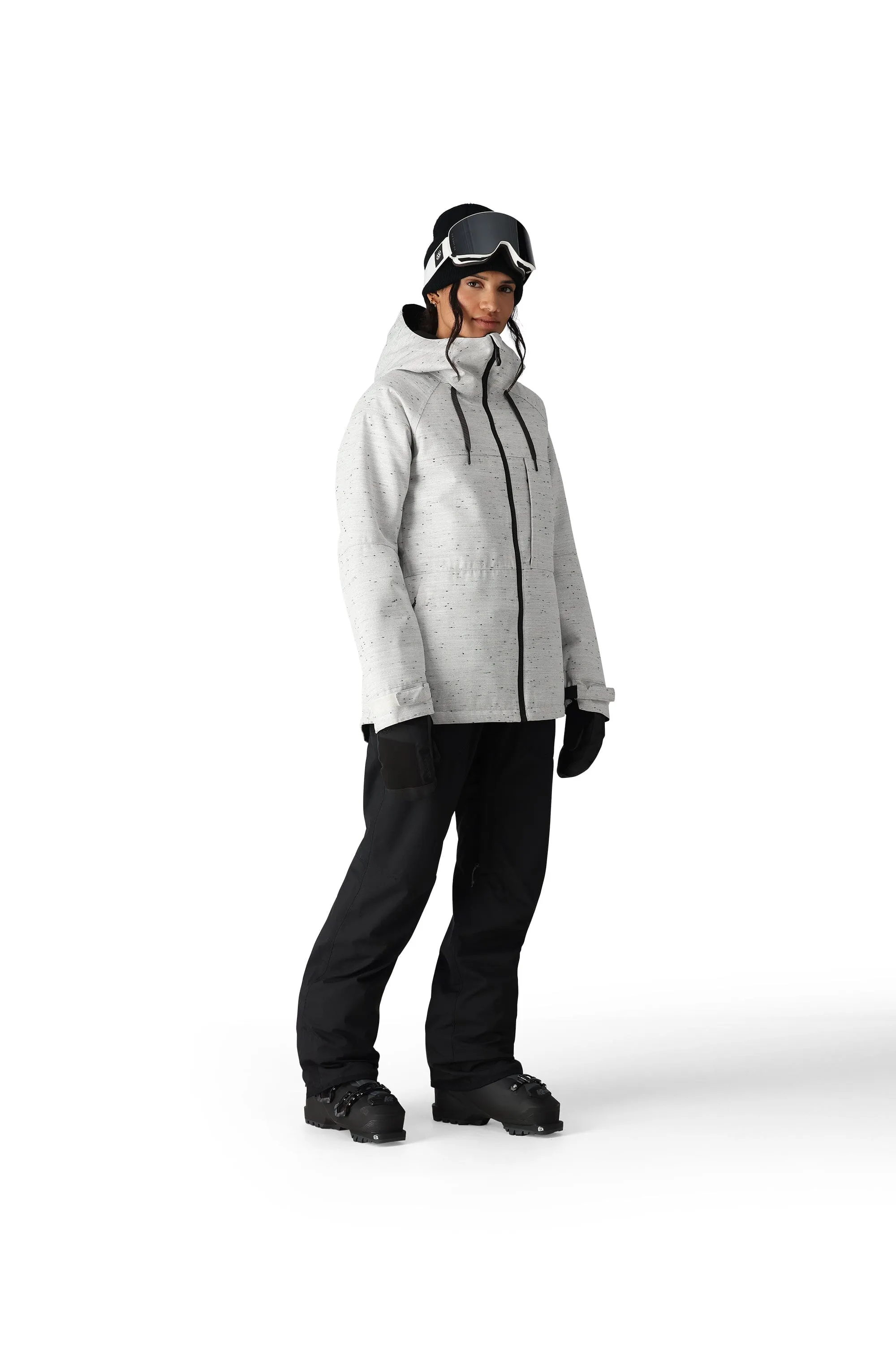 686 Women's Black Magic Insulated Bib Snowboard Pants Black Geo Jacquard 2025