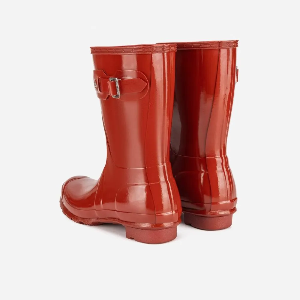 Hunter  Women's S Original Short Gloss Boot Red M