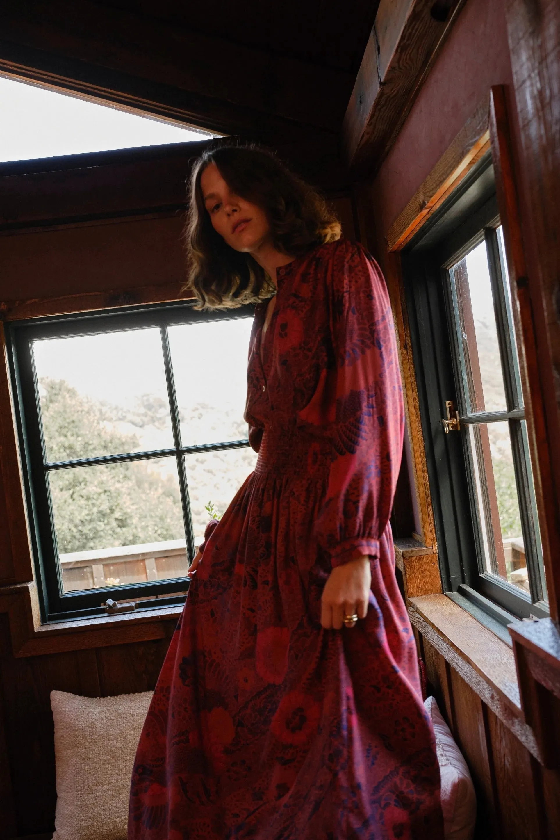 Natalie Martin Bella Skirt in Peacock Currant