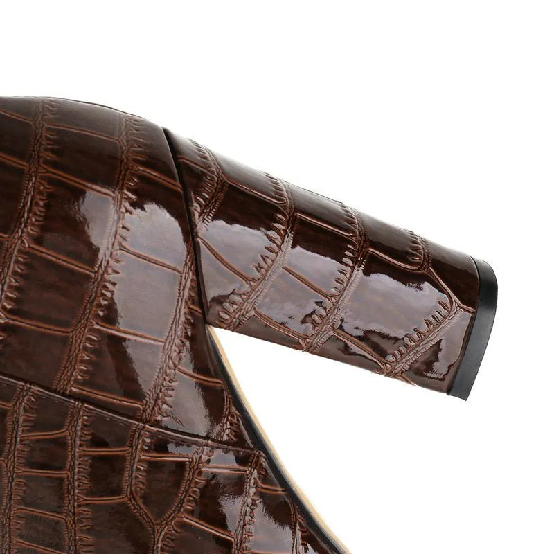 Pre Order:  Snake Pattern Waterproof Platform Boots